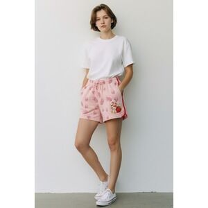 Strawberry Shortcake Juniors Small Elastic Waist Pink Shorts Pockets NWT